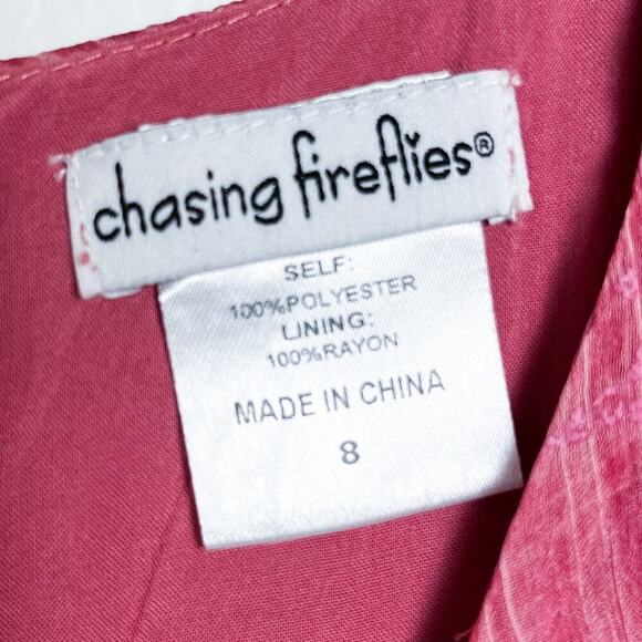 Chasing Fireflies Rose Crinkle Dress Girls 8 Party Holiday Fairy - Picture 5 of 13